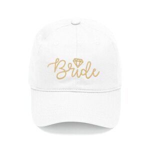 Gold Bride White Baseball Hat